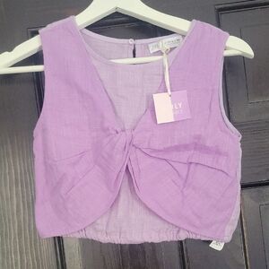 Zara Lilac Knot Front Crop Top